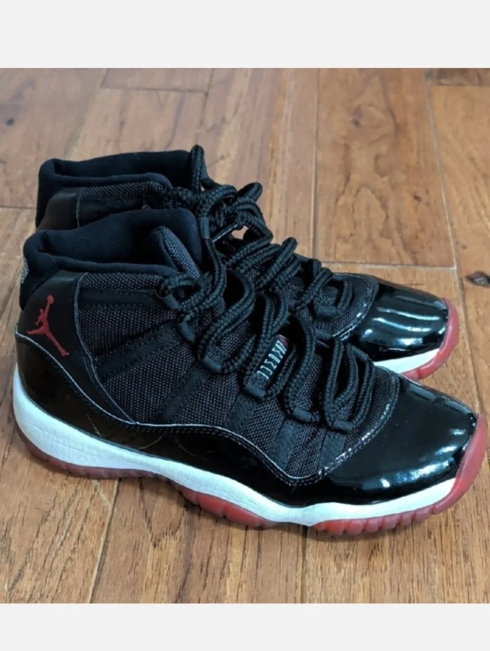 Nike Air Jordan 11 Retro Bred High Basketball Sneakers- Black/Red/White